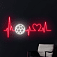 Fußball Herzschlag LED-Neonschild mit Ball-Motiv