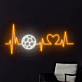 Fußball Herzschlag LED-Neonschild mit Ball-Motiv