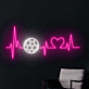 Fußball Herzschlag LED-Neonschild mit Ball-Motiv