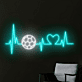 Fußball Herzschlag LED-Neonschild mit Ball-Motiv