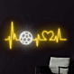 Fußball Herzschlag LED-Neonschild mit Ball-Motiv