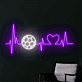 Fußball Herzschlag LED-Neonschild mit Ball-Motiv