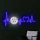 Fußball Herzschlag LED-Neonschild mit Ball-Motiv