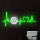 Fußball Herzschlag LED-Neonschild mit Ball-Motiv