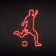 LED-Neonschild mit Fußballspieler-Silhouette