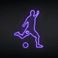 LED-Neonschild mit Fußballspieler-Silhouette