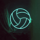 Volleyball als LED-Neonschild