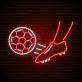 Fußball Schuss Neon LED Wandlicht