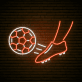 Fußball Schuss Neon LED Wandlicht