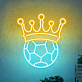 Fußball mit Krone LED-Neonschild Sportbar Wohnzimmer