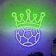 Fußball mit Krone LED-Neonschild Sportbar Wohnzimmer