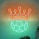 Fußball mit Krone LED-Neonschild Sportbar Wohnzimmer