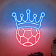 Fußball mit Krone LED-Neonschild Sportbar Wohnzimmer