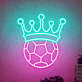 Fußball mit Krone LED-Neonschild Sportbar Wohnzimmer