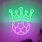 Fußball mit Krone LED-Neonschild Sportbar Wohnzimmer