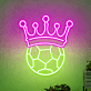 Fußball mit Krone LED-Neonschild Sportbar Wohnzimmer