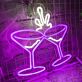 zwei Cocktailgläser LED-Neonschild für Bar Party
