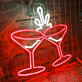 zwei Cocktailgläser LED-Neonschild für Bar Party