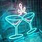 zwei Cocktailgläser LED-Neonschild für Bar Party