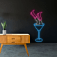 Cocktailglas mit Beinen LED-Neonschild für Bar Club
