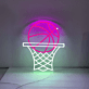 Basketballkorb mit Ball LED-Neonschild Sportzimmer Bar