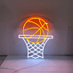Basketballkorb mit Ball LED-Neonschild Sportzimmer Bar