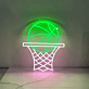 Basketballkorb mit Ball LED-Neonschild Sportzimmer Bar
