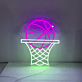 Basketballkorb mit Ball LED-Neonschild Sportzimmer Bar