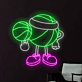 Basketball Neon LED Wandlicht im Cartoon-Stil