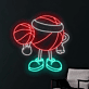 Basketball Neon LED Wandlicht im Cartoon-Stil