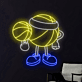 Basketball Neon LED Wandlicht im Cartoon-Stil