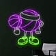 Basketball Neon LED Wandlicht im Cartoon-Stil