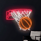Basketball Korb Neon LED Wandlicht