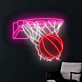 Basketball Korb Neon LED Wandlicht
