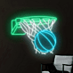 Basketball Korb Neon LED Wandlicht