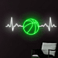 Basketball Herzschlag Neon LED Wandlicht
