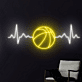 Basketball Herzschlag Neon LED Wandlicht