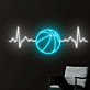 Basketball Herzschlag Neon LED Wandlicht