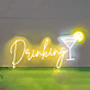 Cocktailglas mit Zitronenscheibe LED Neonschild für Bar und Club