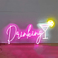 Cocktailglas mit Zitronenscheibe LED Neonschild für Bar und Club