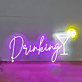 Cocktailglas mit Zitronenscheibe LED Neonschild für Bar und Club