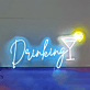 Cocktailglas mit Zitronenscheibe LED Neonschild für Bar und Club