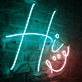 Hi LED-Neonschild für Wohnzimmer oder Café