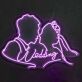 Brautpaar Silhouette Wedding Neon LED Schild