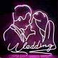 Wedding Neon LED Schild Brautpaar Silhouette