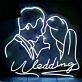 Wedding Neon LED Schild Brautpaar Silhouette