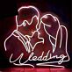 Wedding Neon LED Schild Brautpaar Silhouette