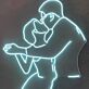 Wedding Neon LED Schild Brautpaar Umarmung