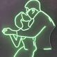 Wedding Neon LED Schild Brautpaar Umarmung