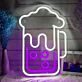 Bierglas mit Schaum LED-Neonschild für Bar Kneipe